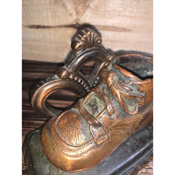 Vintage MCM BRONZE BABY Boots Book Ends - Picture 10 of 10